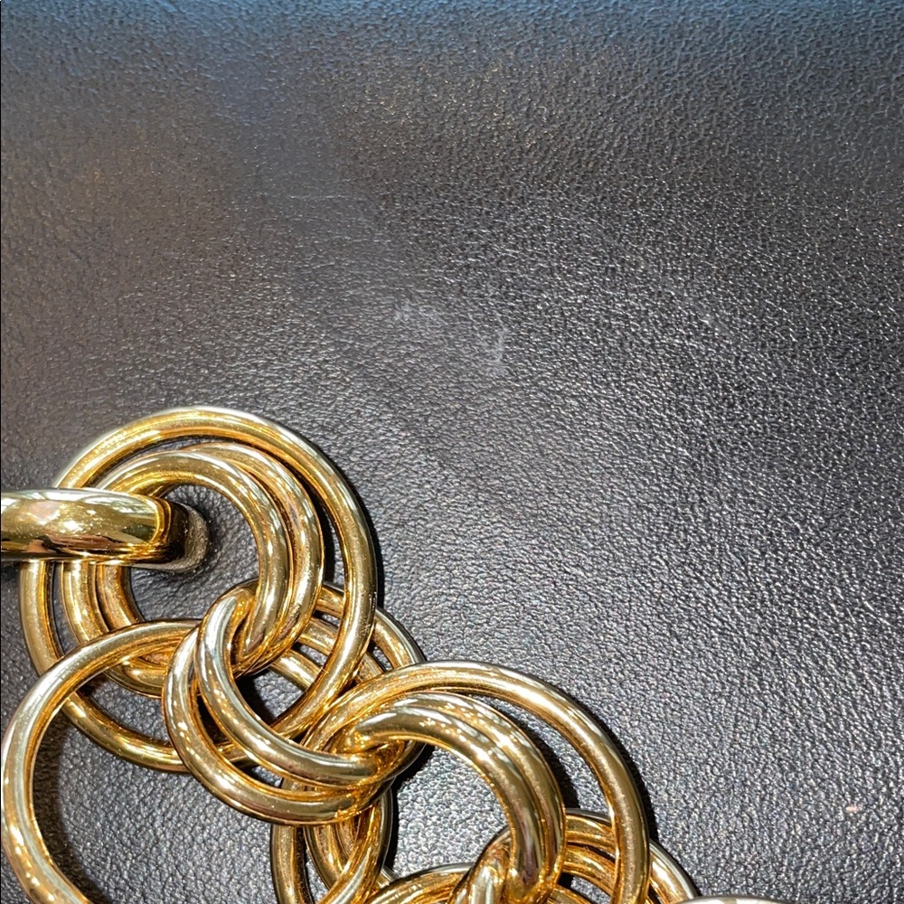 Chloe Black Crossbody Bag with Gold Chain Accent - Picture 13 of 15